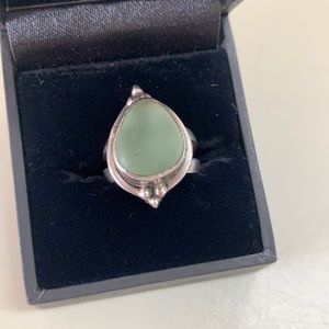 Silver ring with stone